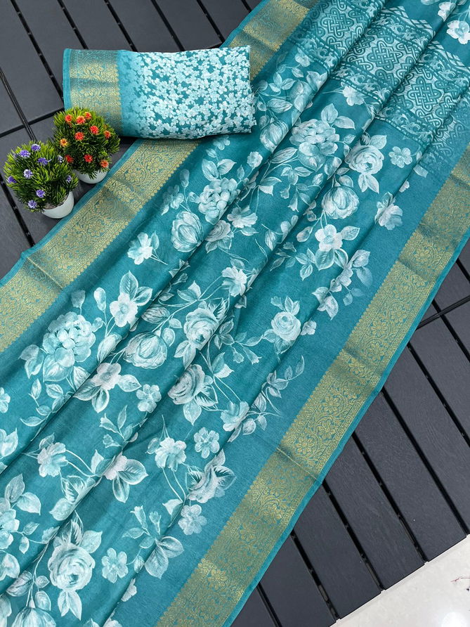 Wow Flowers Printed Non Catalog Sarees